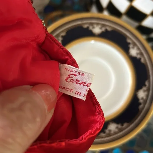 Vintage MISTER ERNEST Mini Formal Evening Red Beaded Crossbody Bag - Picture 3 of 8